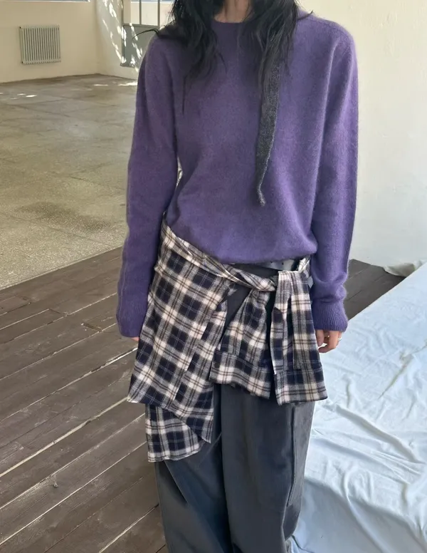 Fashionable Purple Knit Sweater - Soft, Comfortable, Perfect Match