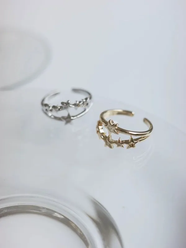 Star Pattern Open Ring - Simple and Stylish
