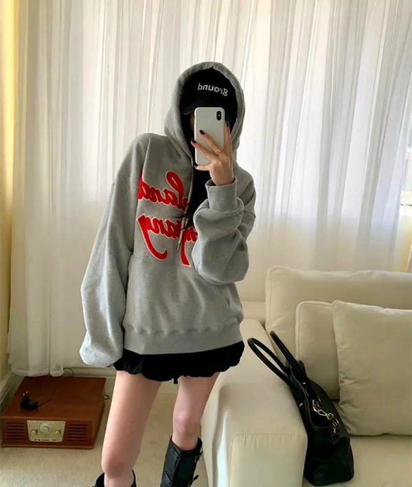 Trendy Loose-Fit Letter Print Sweatshirt