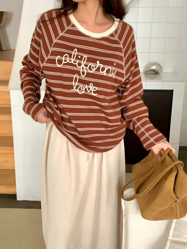 Casual Striped T-Shirt, Showcasing California Vibes