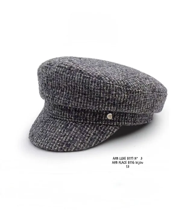 Fashionable Plaid Wool Hat, Elegant Charm