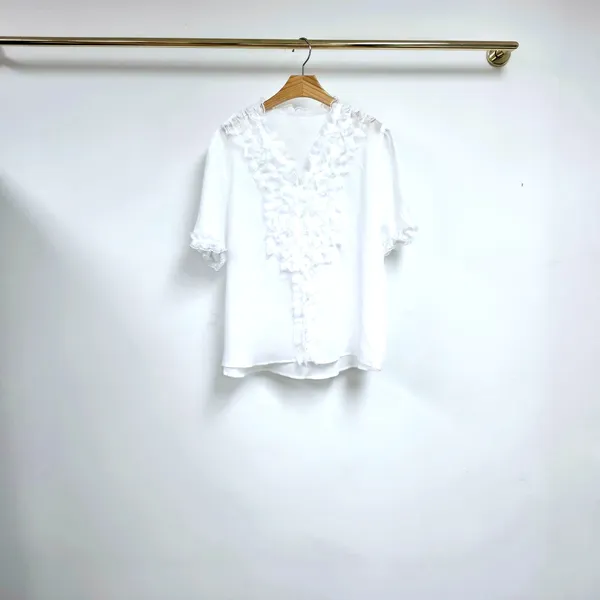 Elegant Lace Trim Women's T-Shirt - Fresh and Breathable