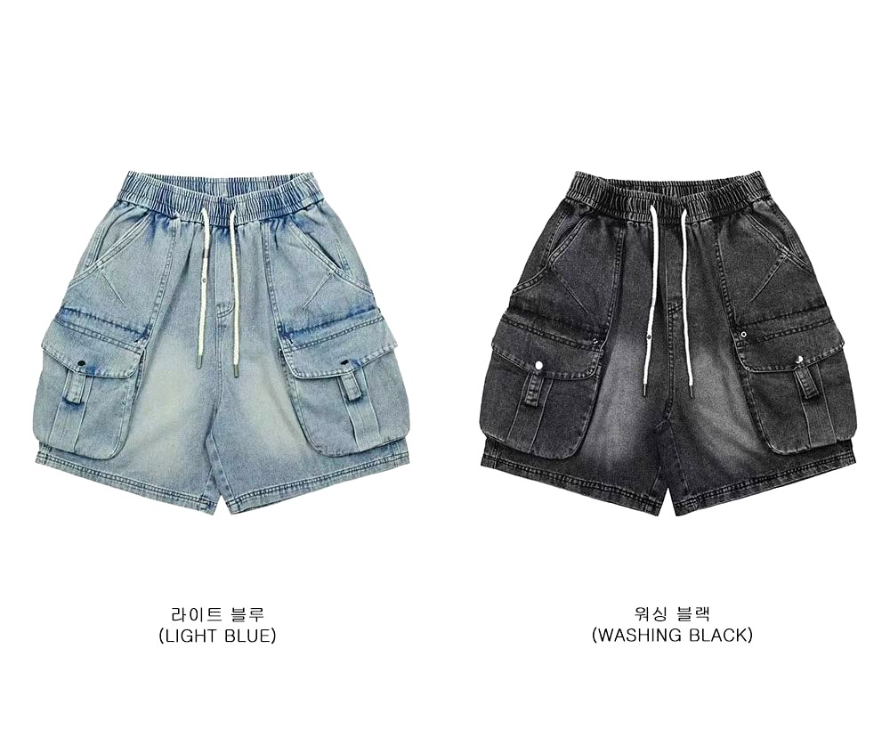 스타일리시한 남성 다중 포켓 반바지, 쉽게 매치할 수 있는 캐주얼 필수 아이템