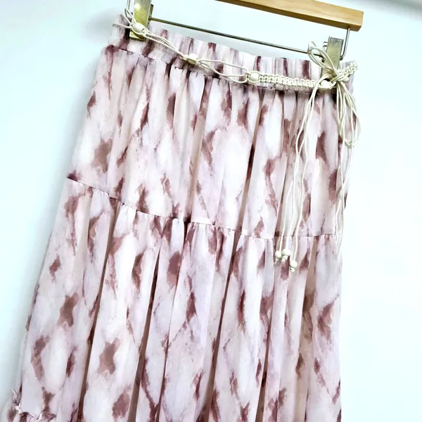 Elegant Floral Print Midi Skirt, Lightweight and Comfortable