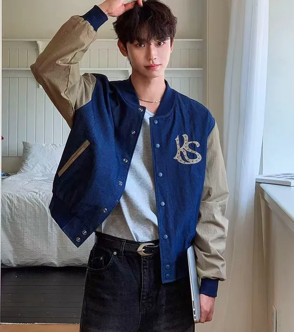 Stylish Men's Color Block Baseball Top for a Comfortable Casual Look