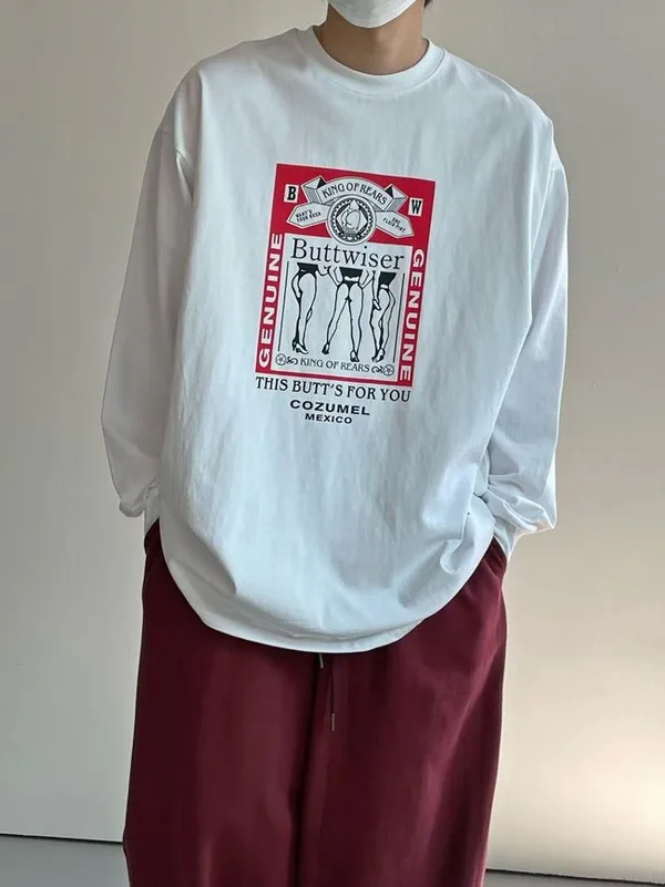 Fashionable Printed Long Sleeve T-Shirt, Comfortable Casual Style