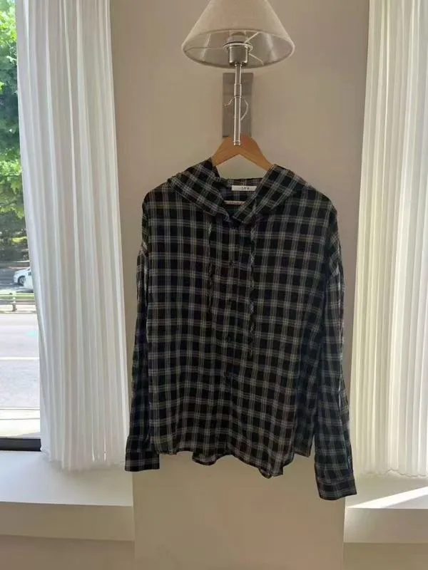 Fashionable Plaid Hooded Shirt, Casual and Versatile