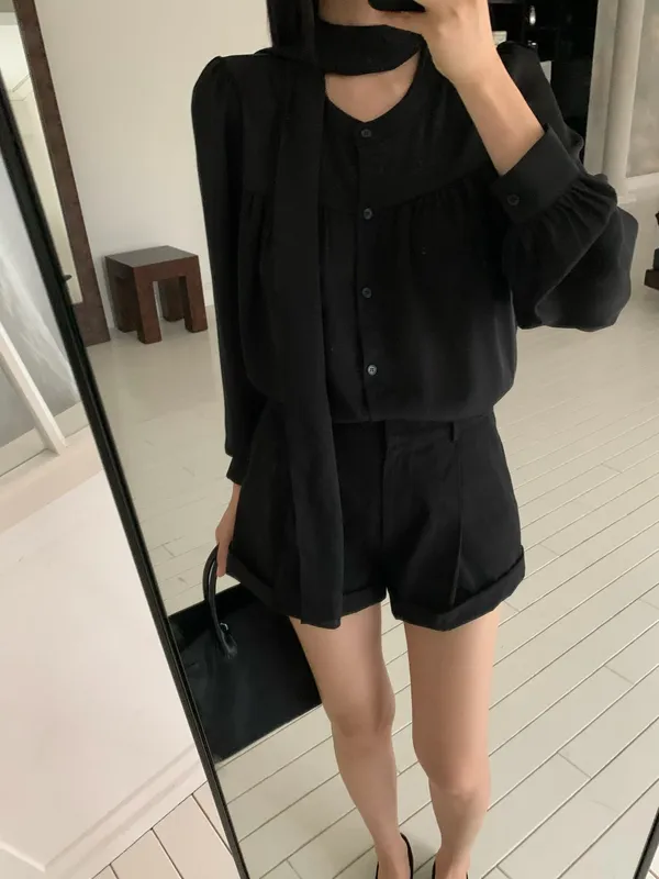 Elegant Women's Shirt, Classic Black Design