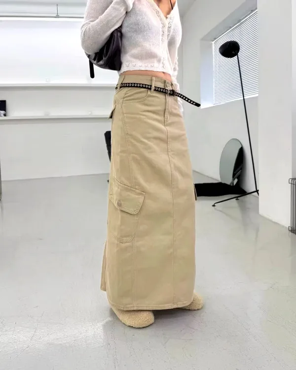 Fashionable Casual Maxi Skirt, Comfortable and Versatile, Showcasing Elegance