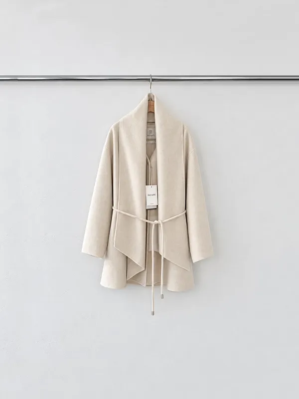 Elegant and Comfortable Beige Cardigan Jacket for a Minimalist Style