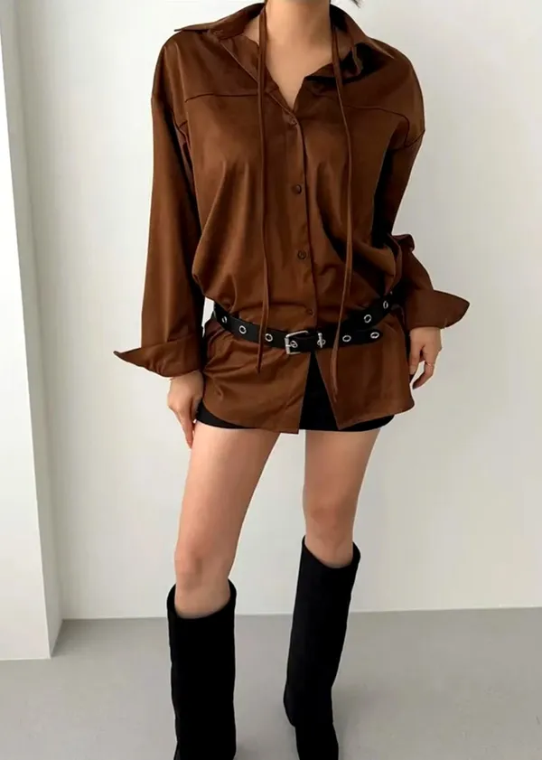 Stylish Brown Women's Top - Comfortable and Versatile