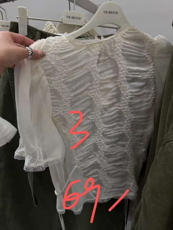 Elegant Lace Panel Shirt, Lightweight and Breathable, Perfect for Spring and Summer