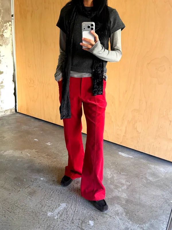 Trendy Red Women's Pants for a Comfortable Casual Look