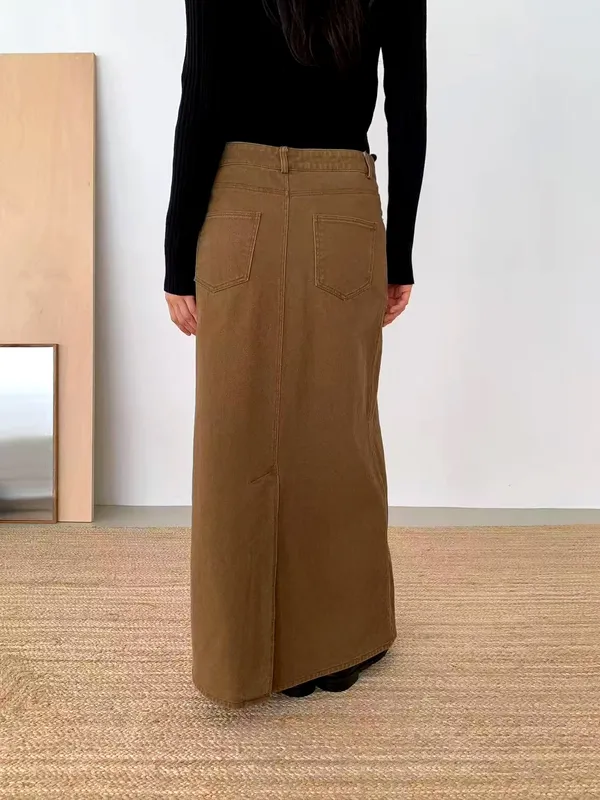 Fashionable High-Waisted Midi Skirt - Showcase Your Elegant Charm