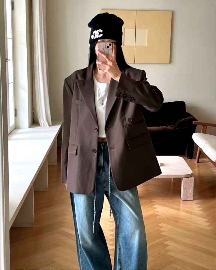 패셔너블 캐주얼 여성 재킷, 우아하고 세련된, 완벽한 조화