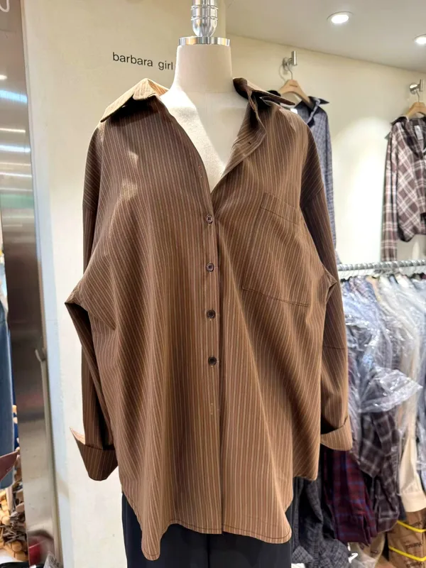 Loose Striped Shirt for Women - Fashionable Casual Style, New Arrival