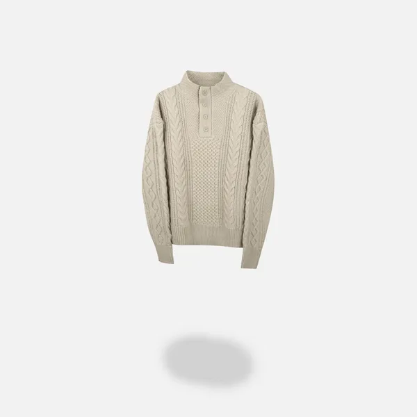 Classic High Neck Knitted Cardigan
