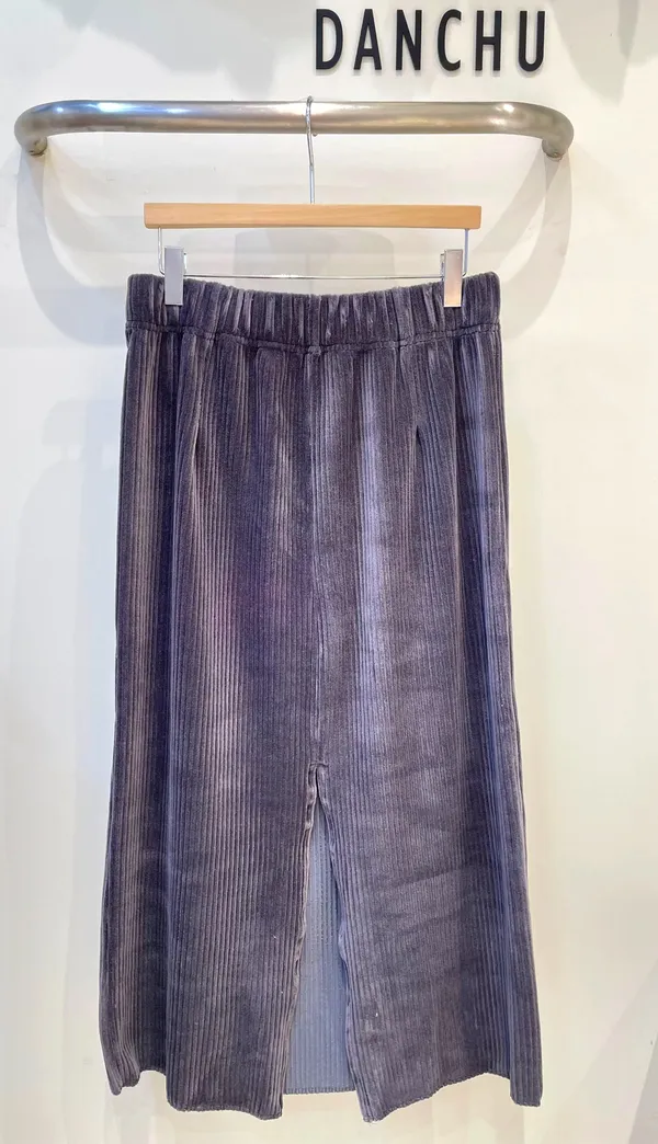 Elegant Long Skirt with Soft Suede Design