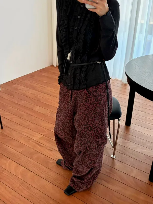 Trendy Casual Leopard Print Pants, Comfortable and Versatile