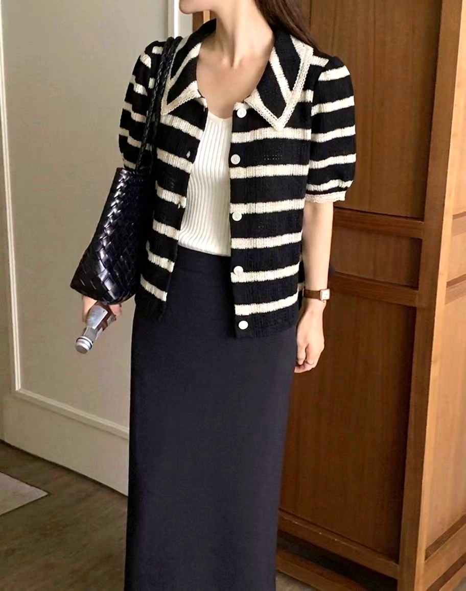 Striped Design Women's Top, Fashionable and Versatile New Arrival