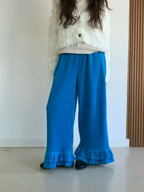 Trendy Loose Blue Flared Pants for a Comfortable Casual Look