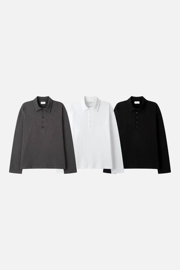 Classic Men's Long Sleeve Polo Shirt - Comfortable and Versatile