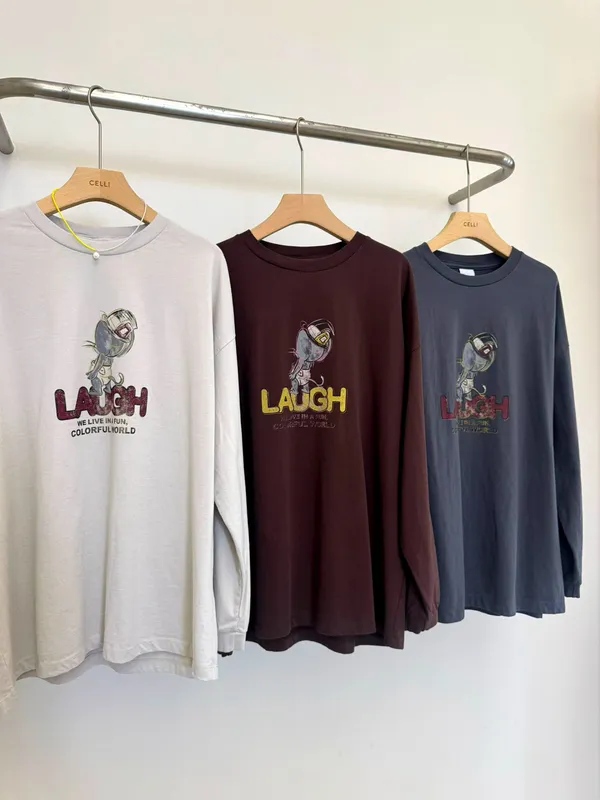 Fun Printed Long Sleeve T-Shirt, Comfortable Casual Style
