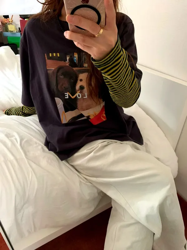 T-Shirt Longgar Cetakan Unik untuk Gaya Santai yang Selesa