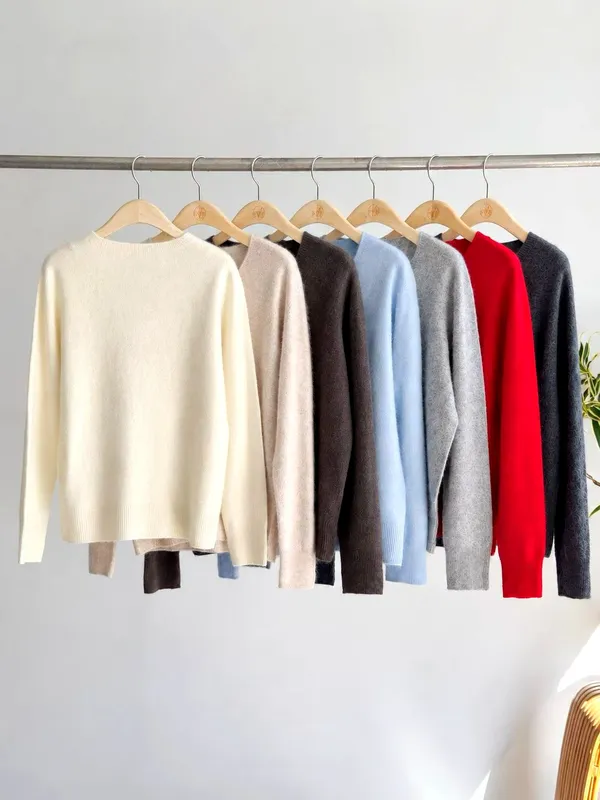 Sweater Wanita Selesa dan Ringkas dengan Reka Bentuk V-Neck, Sesuai untuk Pelbagai Gaya