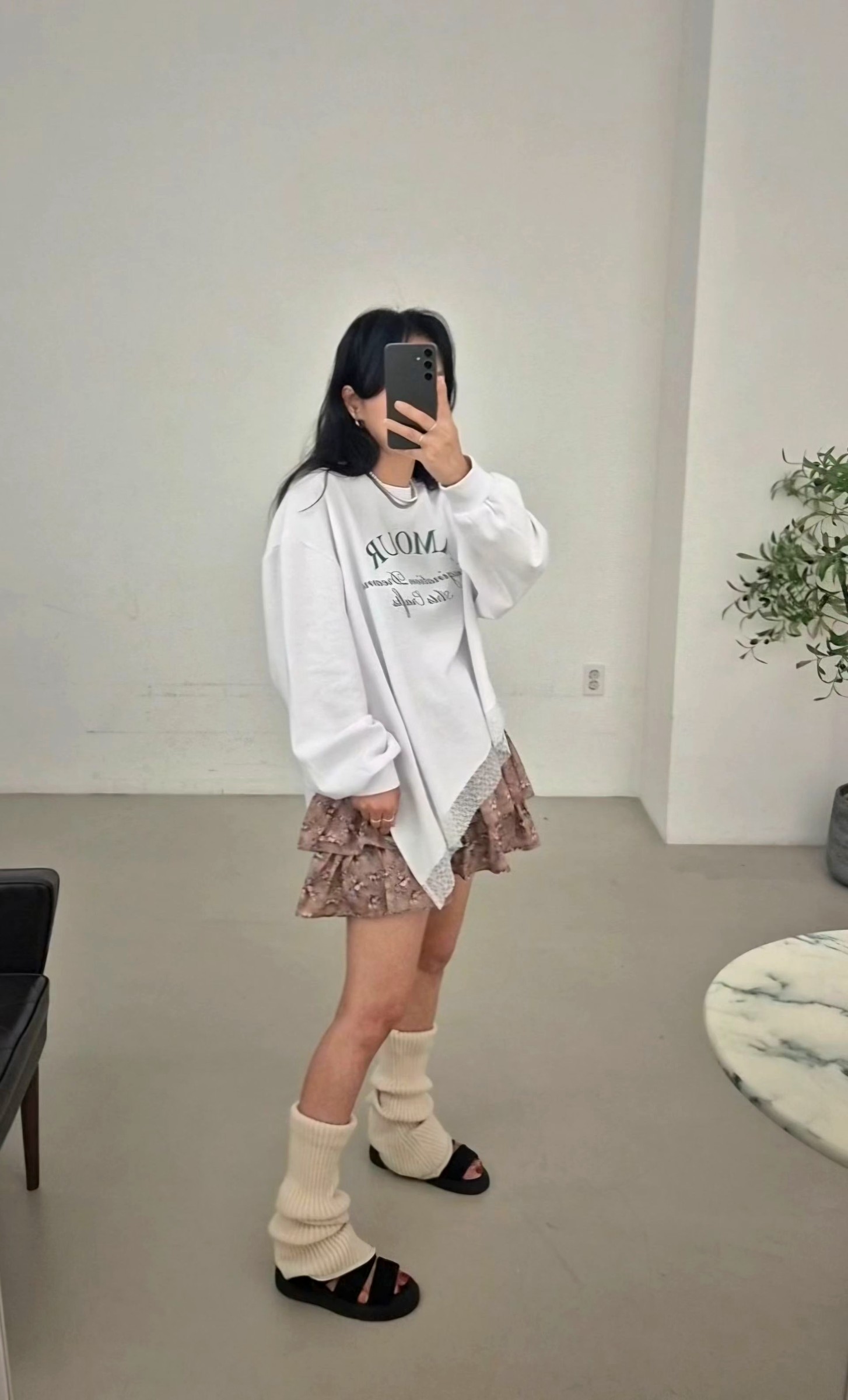 트렌디한 루즈핏 프린트 스웨트셔츠, 편안한 캐주얼 스타일