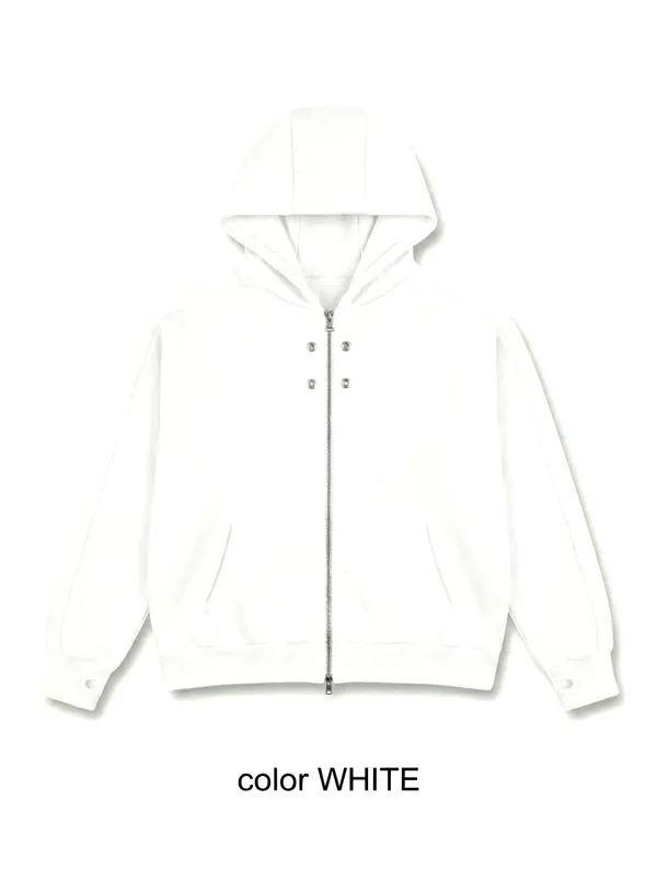 Jaket Kap Hood Putih Lelaki Bergaya, Santai dan Selesa