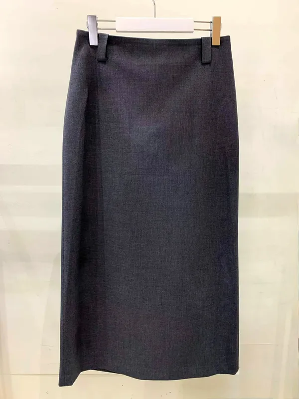 Elegant A-Line Midi Skirt, Minimalist High-End Design