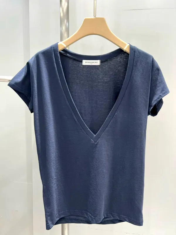 Stylish and Elegant Deep V-Neck Women's Top - Comfortable and Breathable