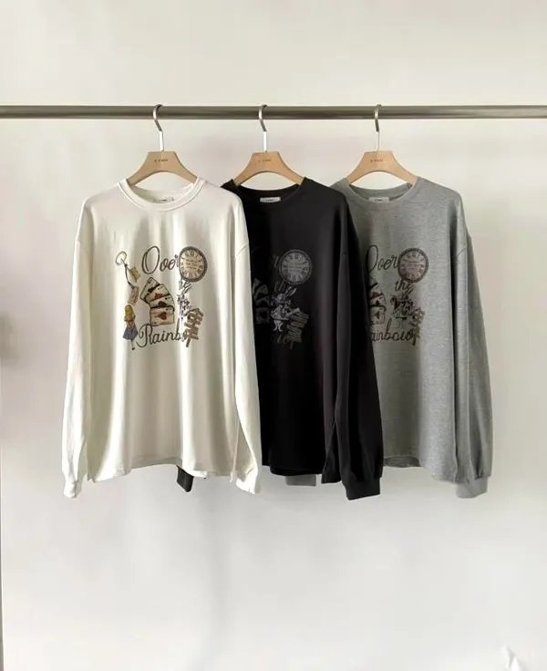 Stylish Printed Long Sleeve T-Shirt, Comfortable and Versatile