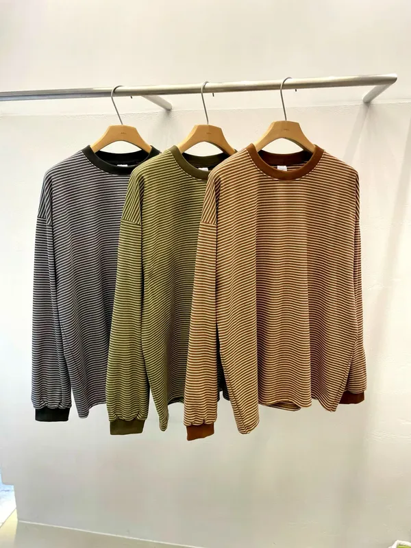 Striped Design Men's Long Sleeve Top - Comfortable Casual Style