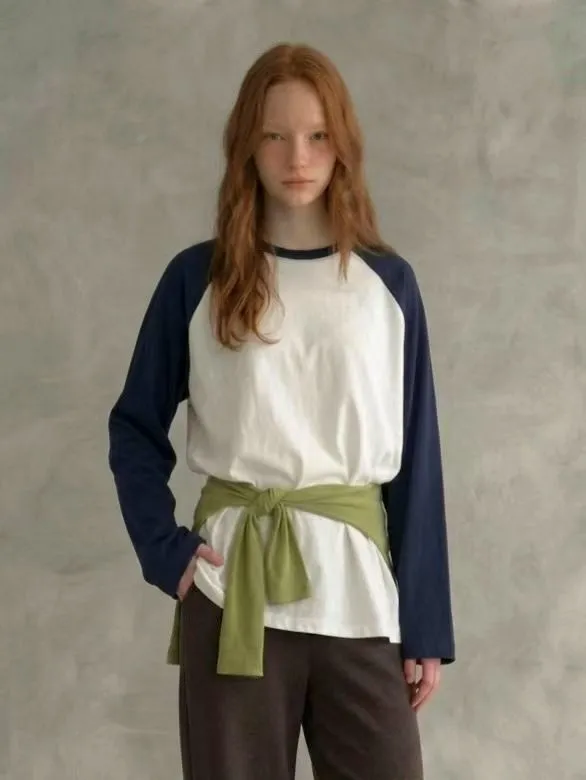 Stylish Color-Block Long Sleeve T-Shirt, Comfortable and Versatile