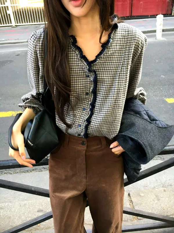 Elegant Plaid Shirt, Fashionable and Versatile