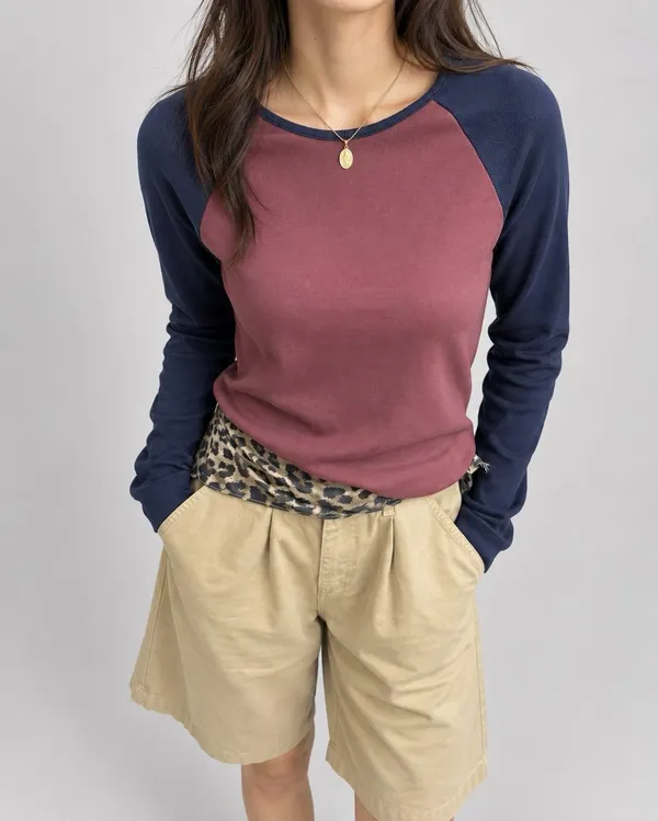 Stylish Color-Block Women's T-Shirt, Comfortable and Versatile
