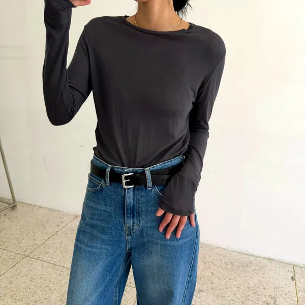 Stylish and Simple Long Sleeve T-Shirt for Women - Comfortable and Versatile