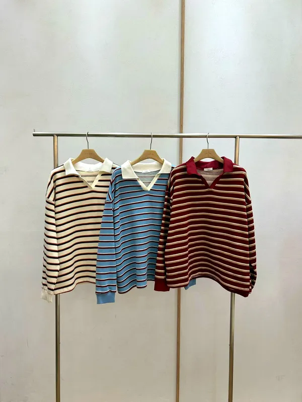 Striped Patchwork Women's Top - Comfortable Casual Style New Arrival