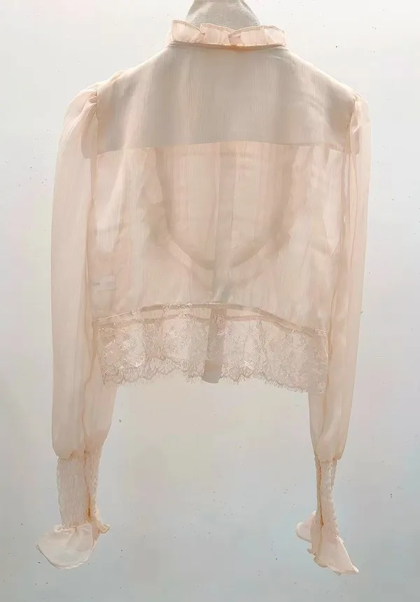 Lightweight Lace Trim Women's Top - Elegant and Breathable