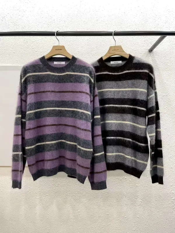 Fashionable Striped Sweater - Warm and Comfortable, A Must-Have for Autumn and Winter