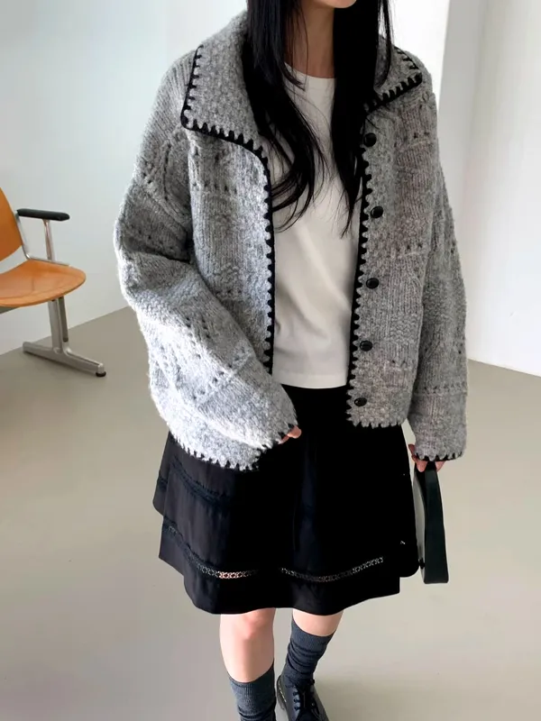 Fashionable Knitted Cardigan, Comfortable and Versatile, A Must-Have for Autumn and Winter