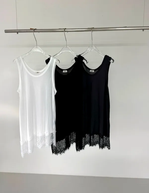 Lace Trim Sleeveless Women's Top, Fresh and Fashionable