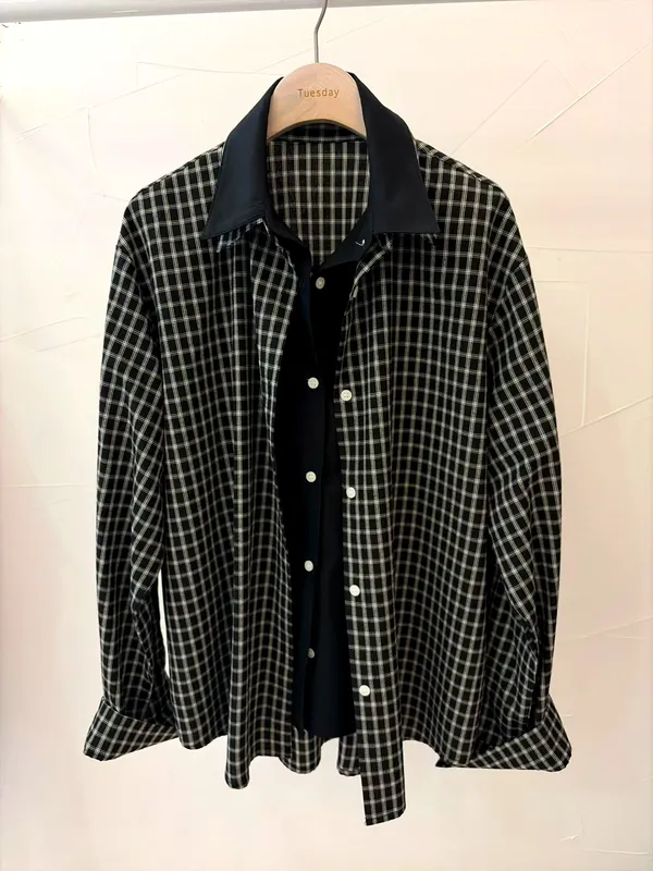 Plaid Shirt - Stylish and Versatile for Spring and Autumn Wear