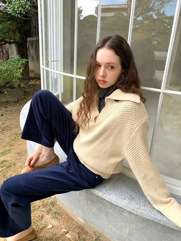 Stylish Casual Knit Sweater - Comfortable and Versatile for Fall and Winter