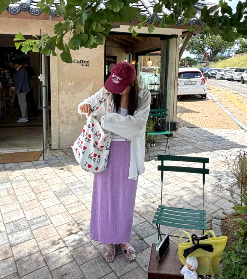 우아한 보라색 맥시 드레스, 가볍고 통기성이 뛰어나며 여름 필수 아이템