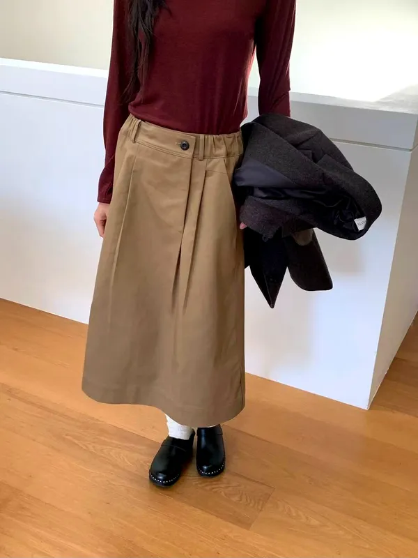 Fashionable Versatile Women's Midi Skirt, Elegant and Suitable for Various Occasions