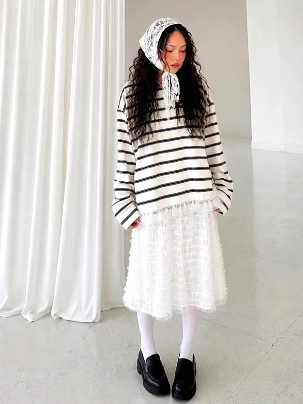 Striped Loose Women's Top - Comfortable Casual Style