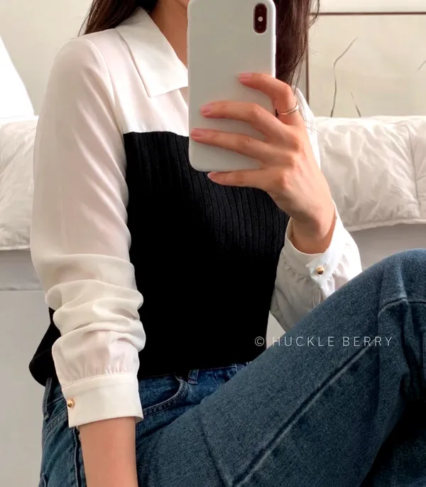 Stylish Color-Block Shirt - Elegance for Every Occasion
